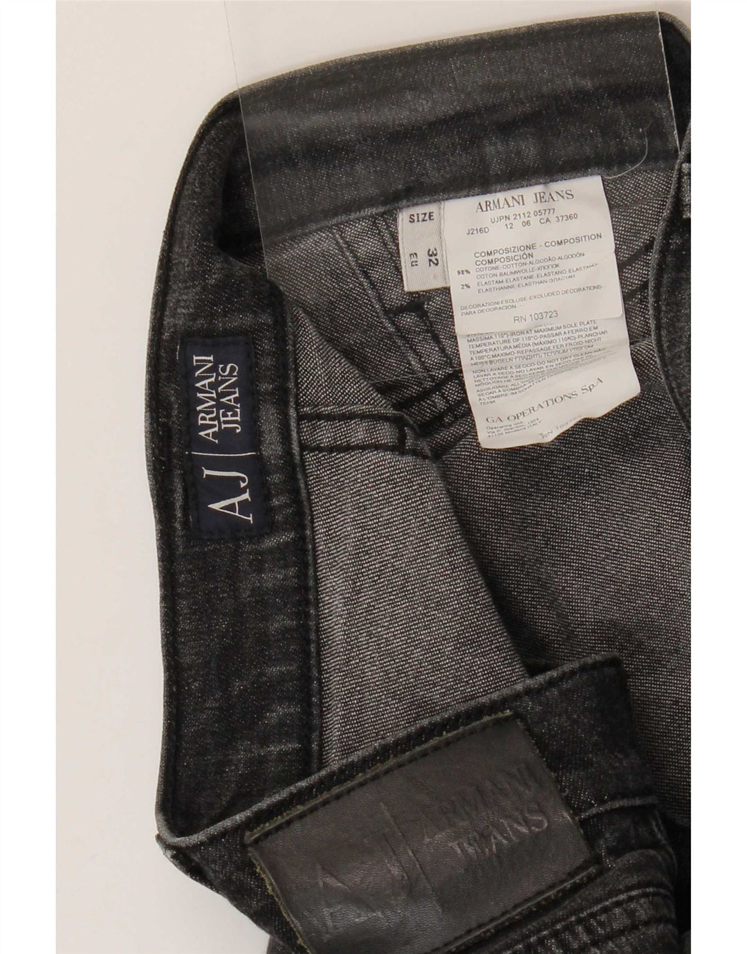 Vaqueros Armani Mujer Rectos W32 L33 Algodón Gris