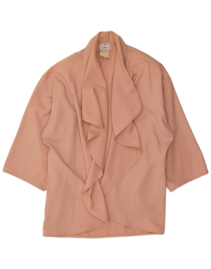 Fendi Chaqueta Americana Abierta Extragrande IT 44 Lana Rosa Mediana