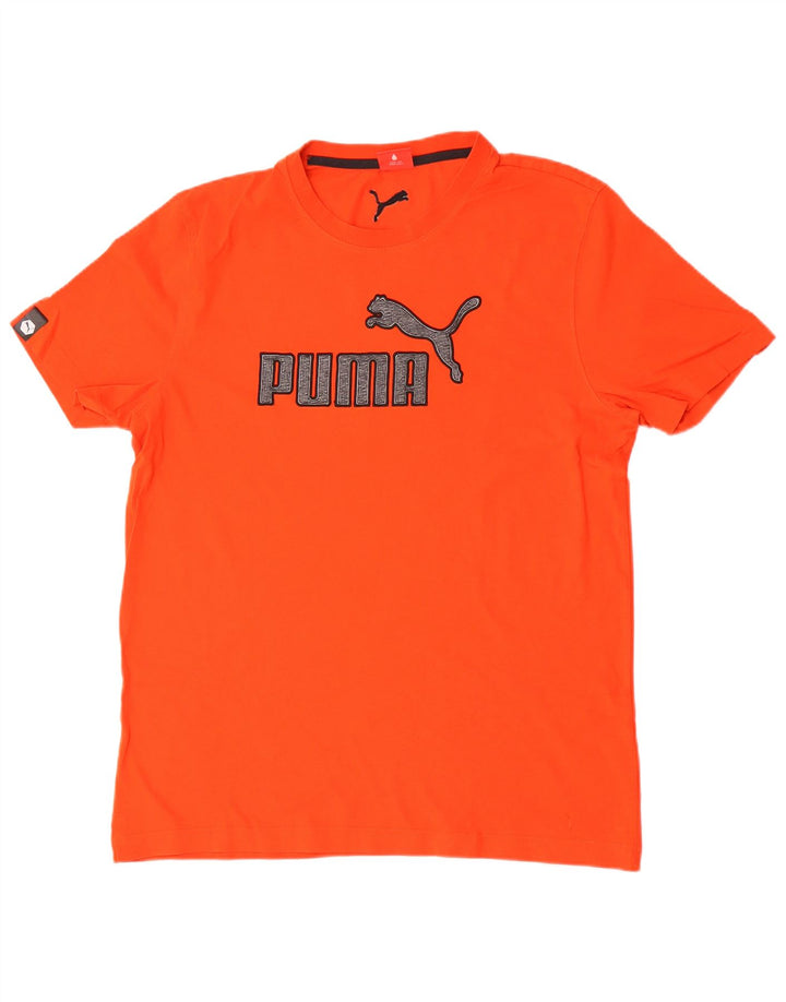 Puma - Camiseta gráfica para hombre, talla grande, algodón naranja