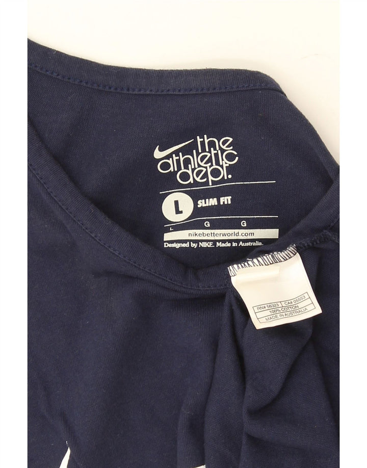 Nike - Camiseta sin mangas con estampado entallado para hombre, talla grande, algodón azul marino