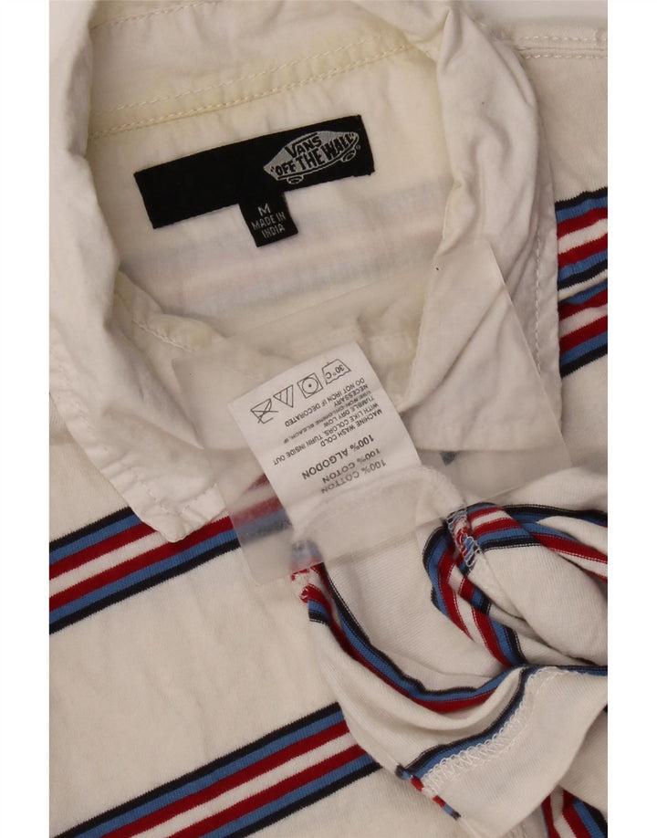 Polo Vans Hombre De Algodón A Rayas Blanco Mediano
