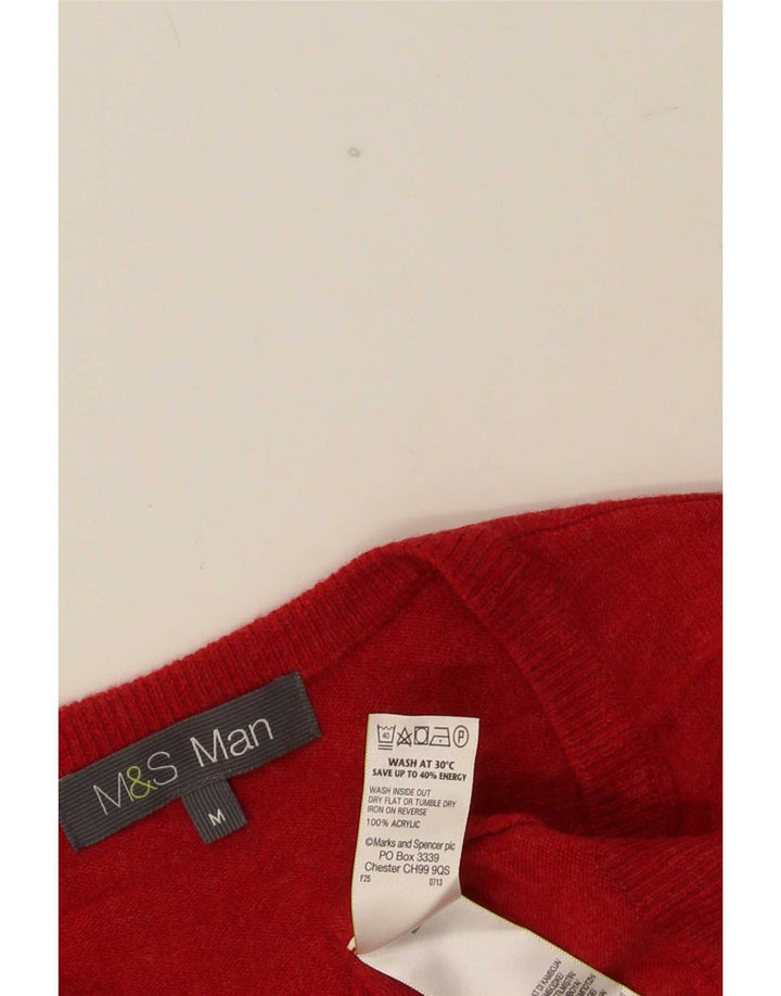 Marks & Spencer Suéter con Cuello en V para Hombre Acrílico Rojo Medio