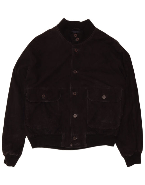 ZARRO Chaqueta bomber de ante para hombre IT 54 2XL Cuero negro