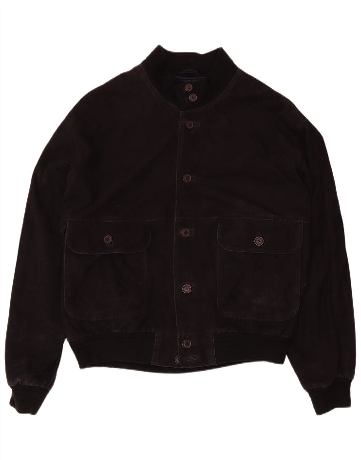 ZARRO Chaqueta bomber de ante para hombre IT 54 2XL Cuero negro