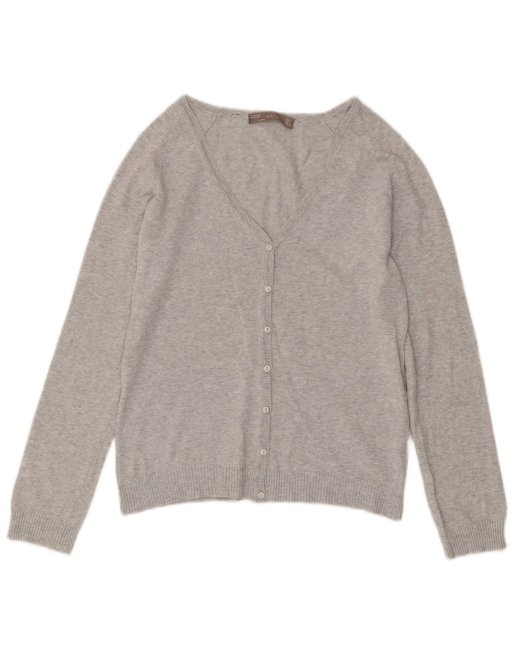 Zara Mujer Cárdigan Suéter UK 44 Grande Gris Moteado