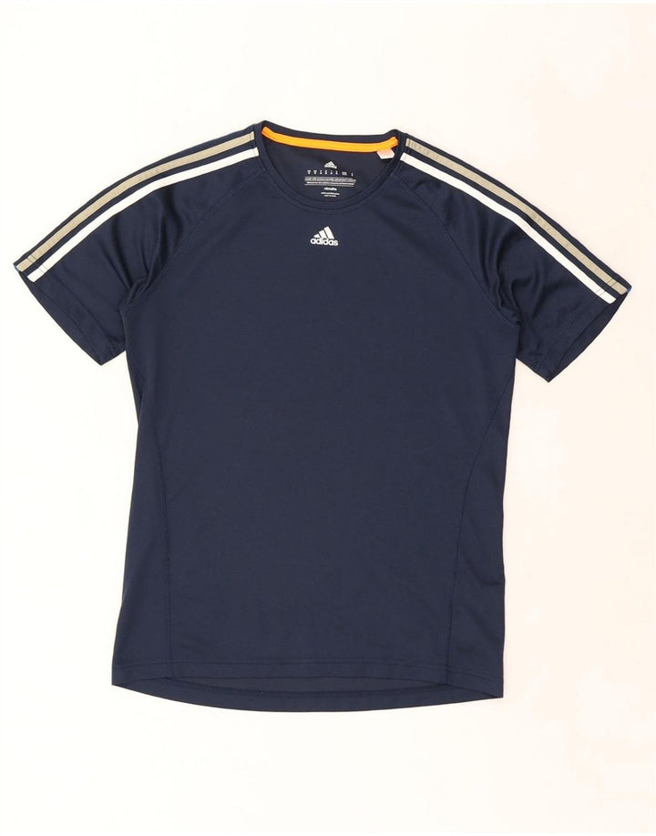ADIDAS Mens Climalite T-Shirt Top Medium Navy Blue Polyester