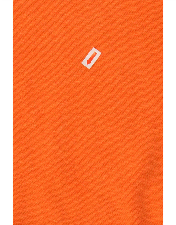GANT Mens Zip Neck Jumper Sweater Medium Orange Cotton