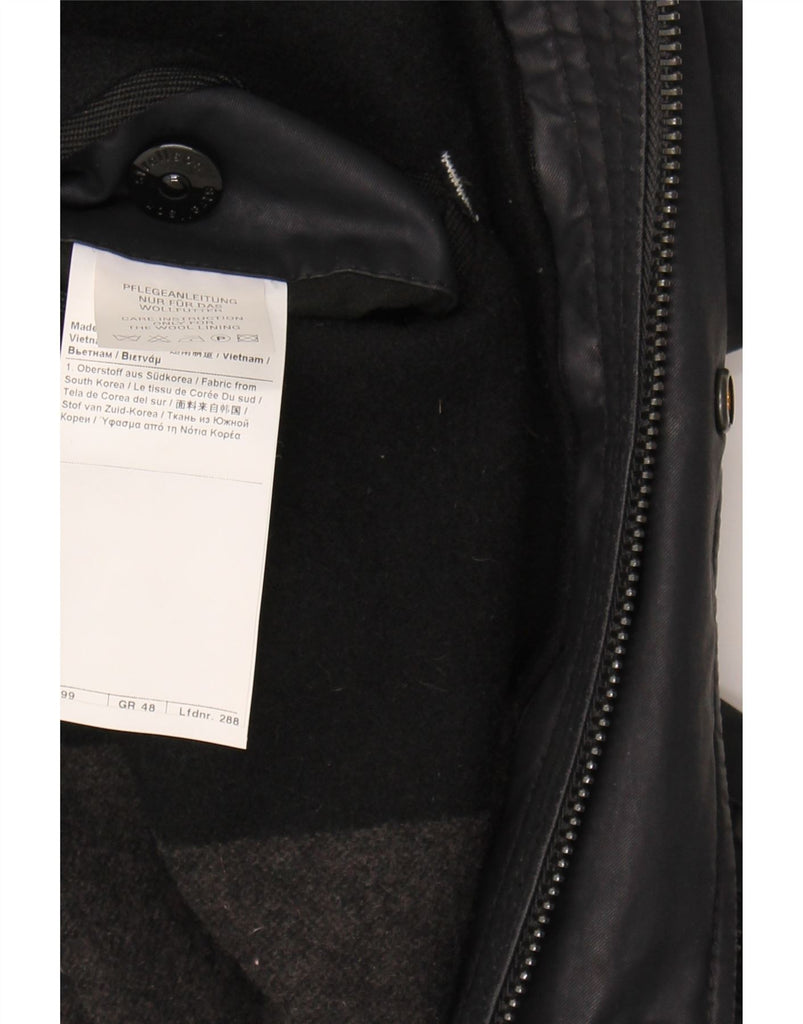 STRELLSON Mens Utility Jacket IT 48 Medium Black Cotton Vintage Strellson and Second-Hand Strellson from Messina Hembry 