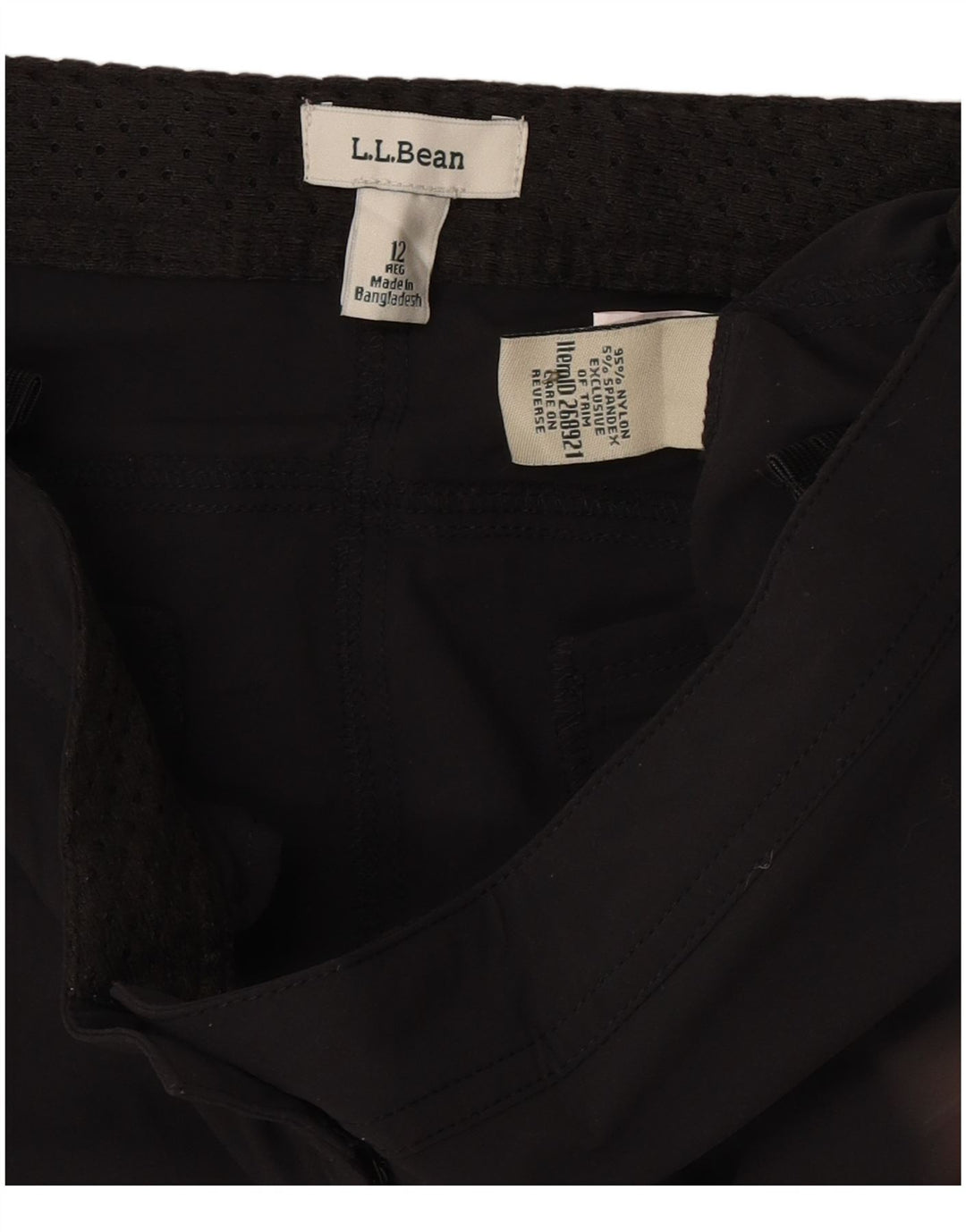 L.L.Bean Pantalones cortos cargo para mujer US 12 grande W34 nailon negro