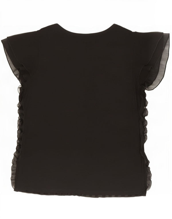 Marks & Spencer Blusa de manga corta para mujer Per Una UK 46 Large Black