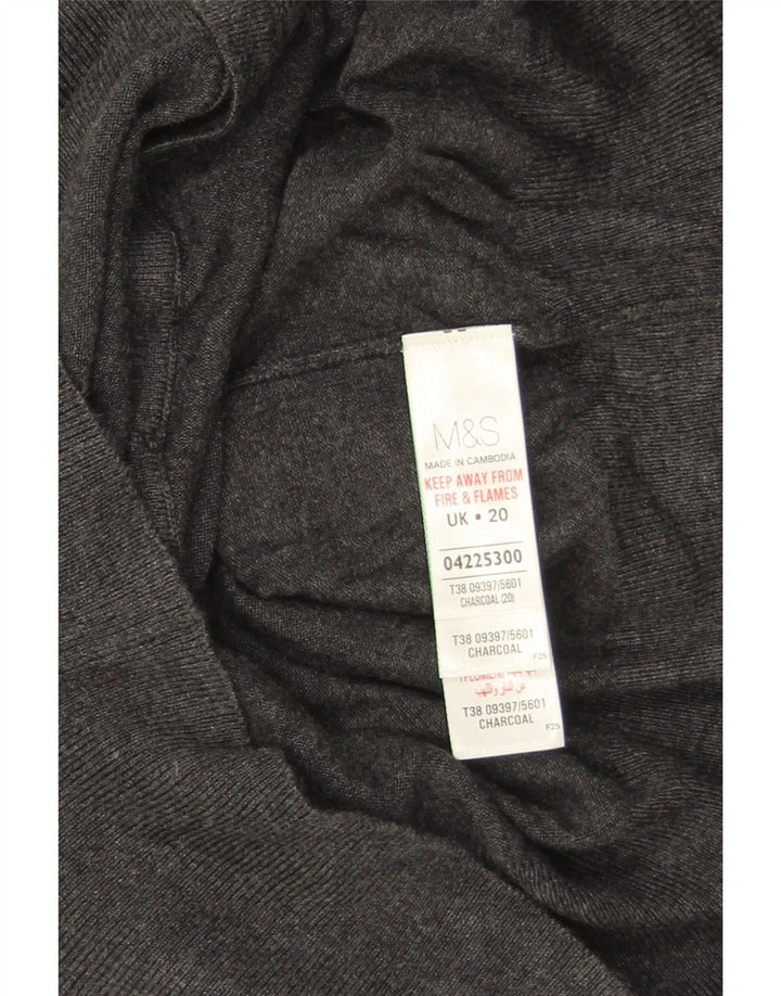 Marks & Spencer Suéter Cárdigan para Mujer UK 20 2XL Viscosa Gris