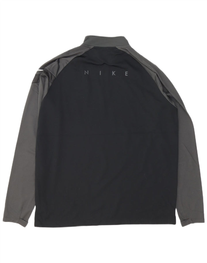 NIKE Hombre Dri Fit Graphic Pullover Chándal Top XL Negro Colorblock