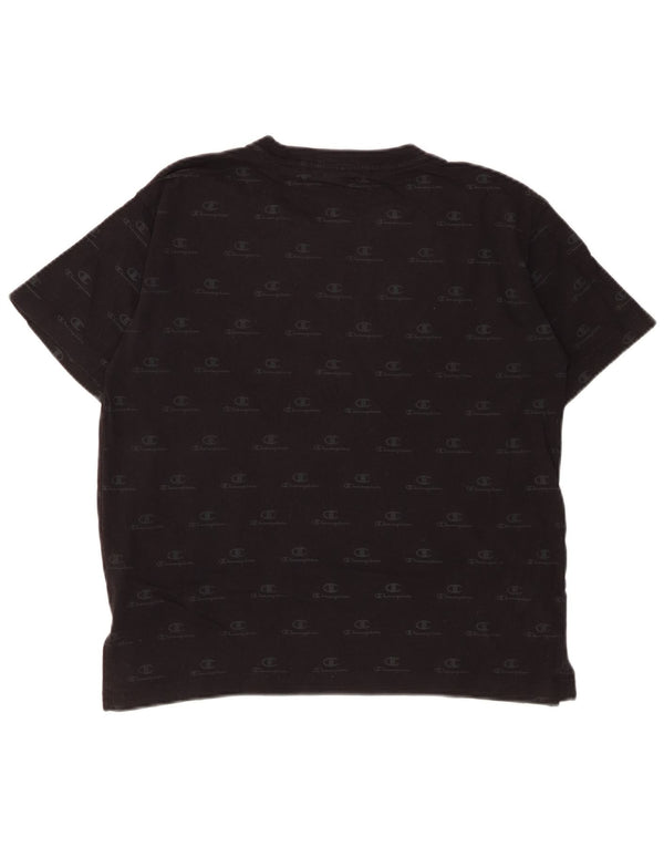 CHAMPION Camiseta gráfica extragrande para mujer Top UK 10 Small Black Cotton