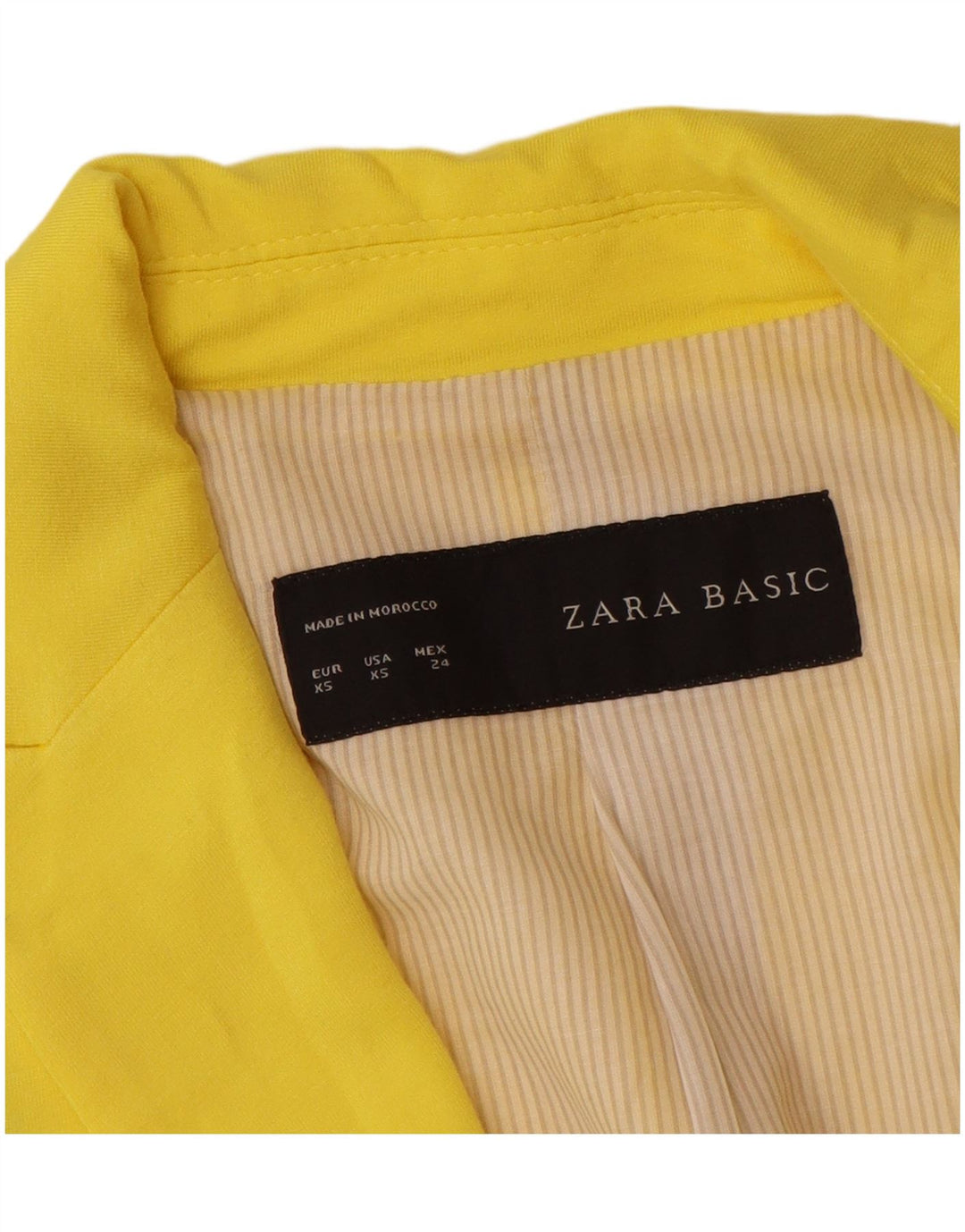 Zara Mujer Chaqueta Blazer De 1 Botón UK 6 XS Viscosa Amarilla