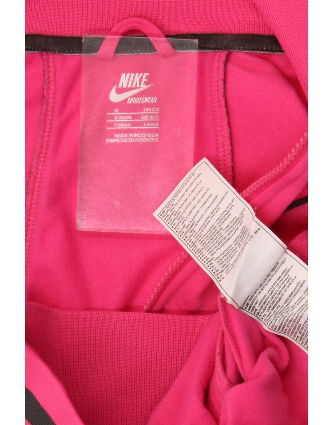 Nike Chaqueta de chándal para mujer UK 8/10 Small Pink Colourblock Poliéster