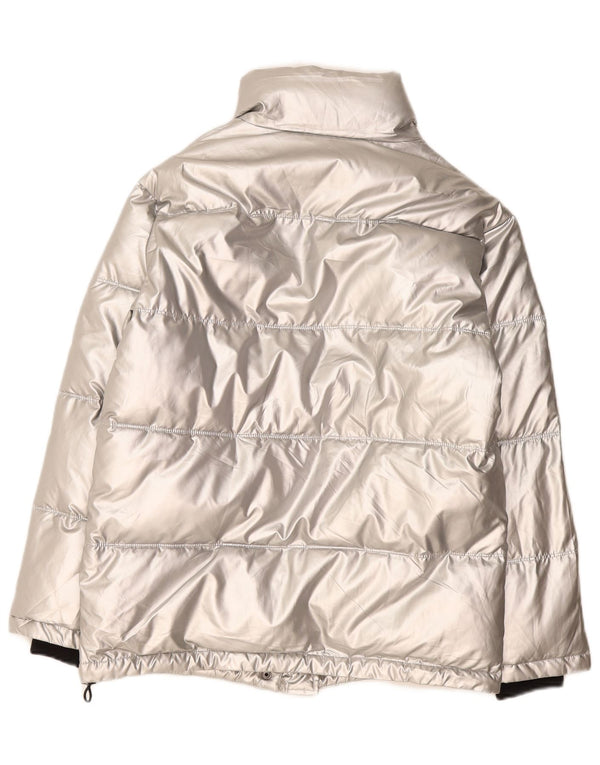 Topshop Chaqueta Acolchada Extragrande para Mujer UK 8 Small Plata Polietileno