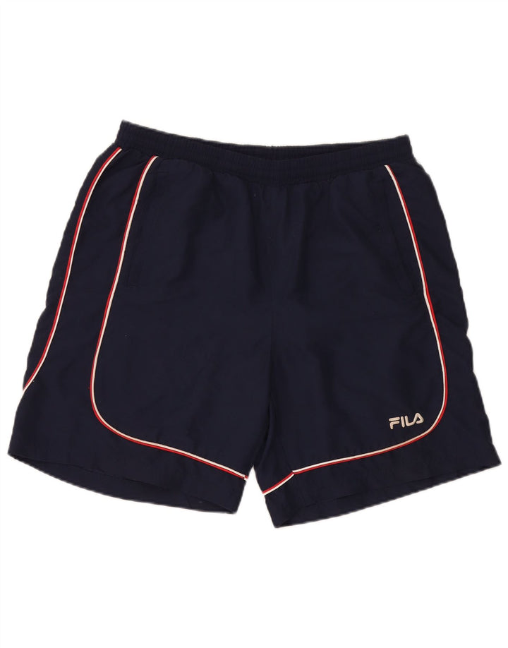 Fila - Pantalones cortos deportivos para hombre, talla grande, poliéster azul marino