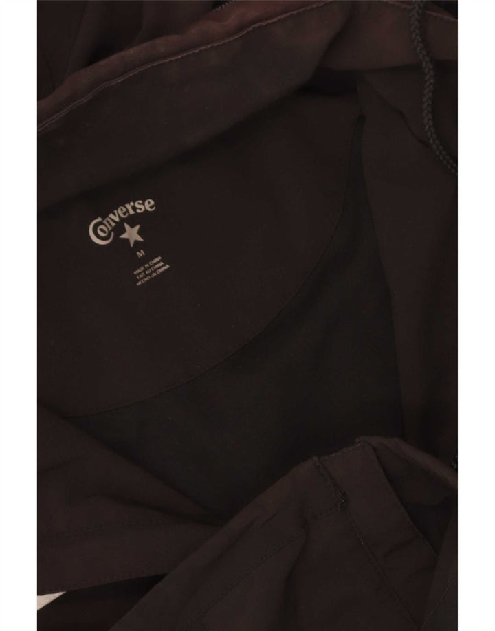 Chaqueta cortavientos con capucha para mujer Converse UK 40 Medium Black Colourblock