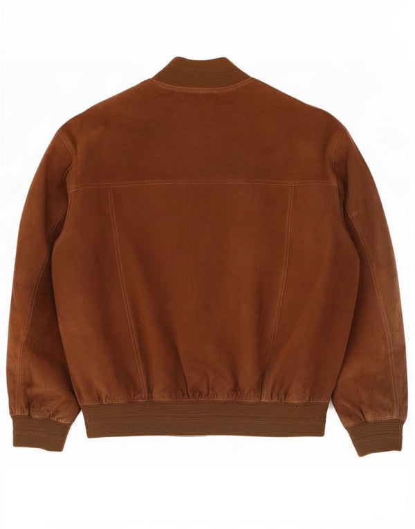 Vintage hombres ante bomber chaqueta IT 52 XL cuero marrón