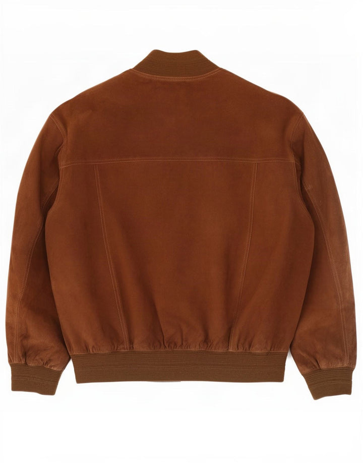 Vintage hombres ante bomber chaqueta IT 52 XL cuero marrón