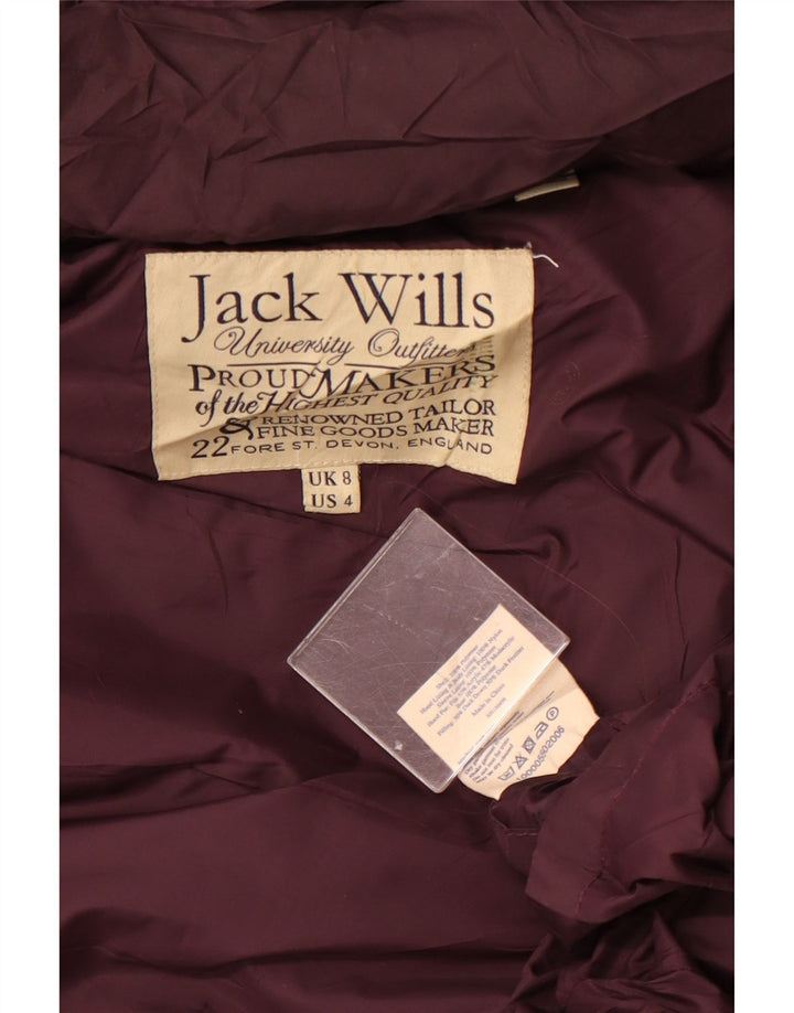 Jack Wills Chaqueta acolchada para mujer UK 8 Small Poliéster burdeos