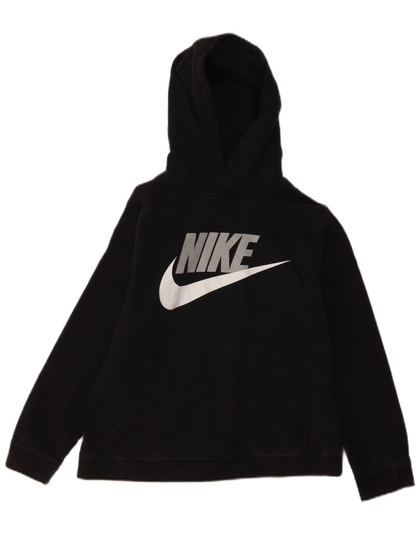 Nike - Sudadera con capucha para niños (12 a 13 años), talla grande, algodón negro