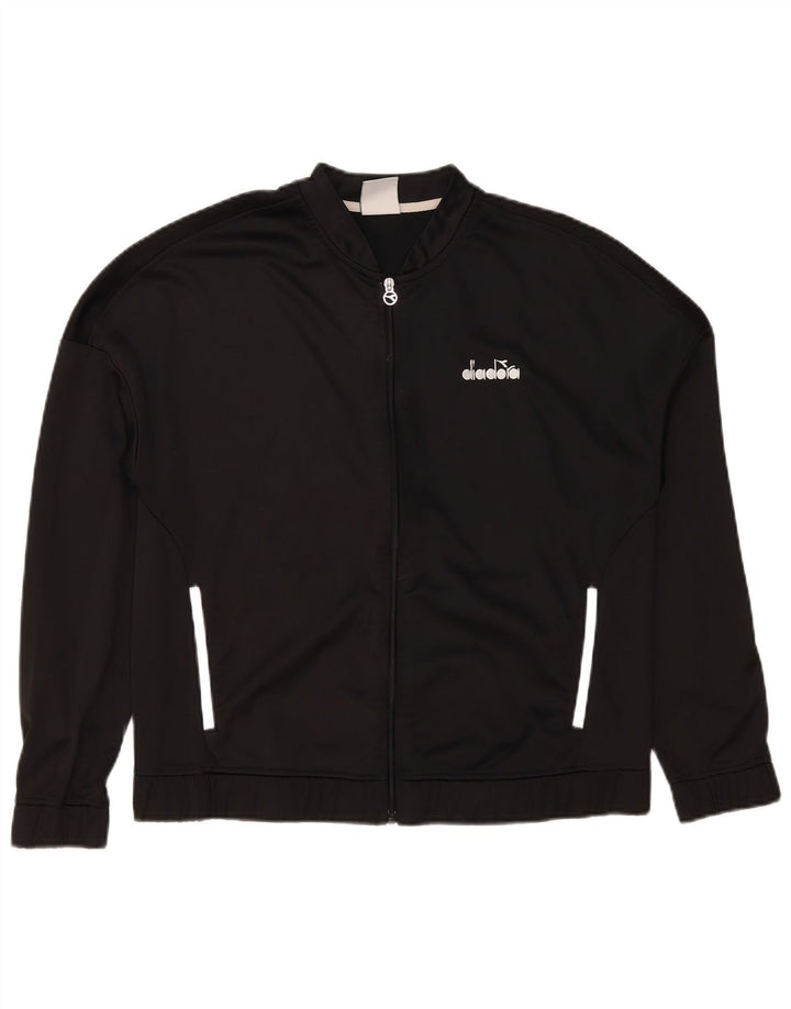 Diadora Chaqueta Chándal Niño 15-16 Años Grande Negro Poliéster