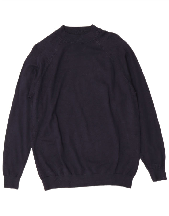 Zara Hombre Jersey Cuello Redondo Viscosa Azul Marino Medio