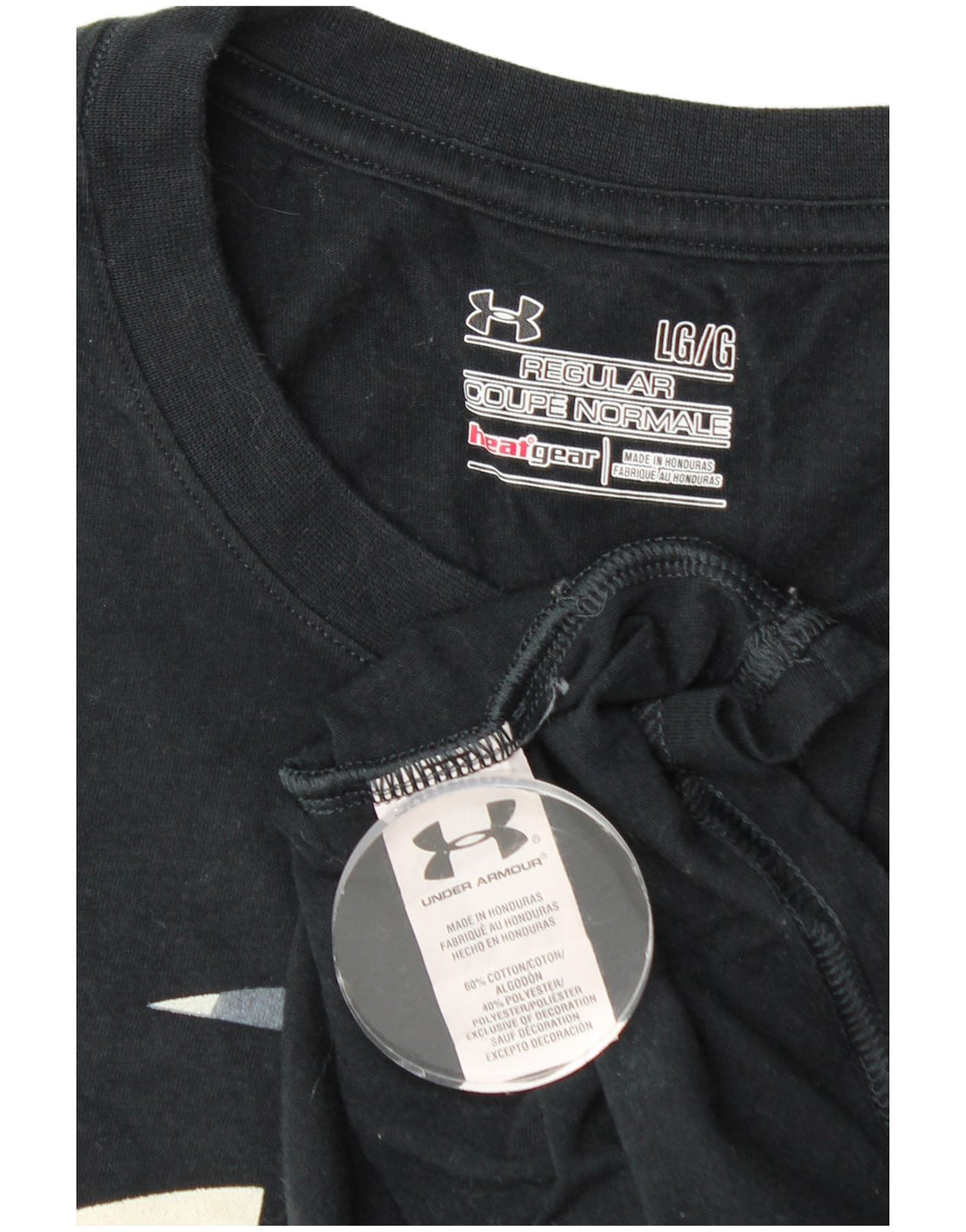 UNDER ARMOUR Camiseta con gráfico regular Heat Gear para hombre Top grande de algodón negro