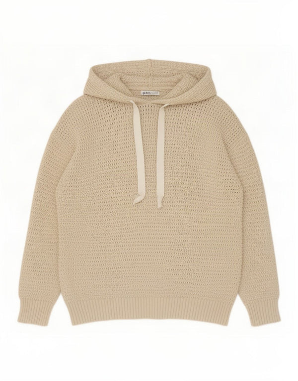 Zara Hombre Jersey Con Capucha Jersey Grande Beige