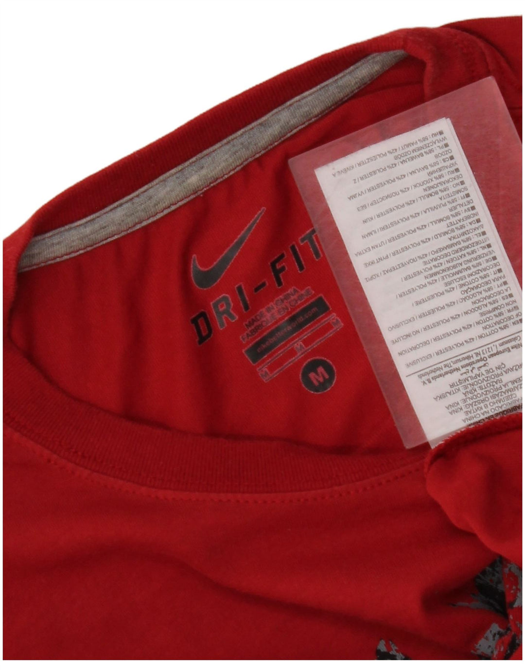 NIKE Camiseta Dri Fit Graphic para Hombre Top de algodón Rojo Mediano