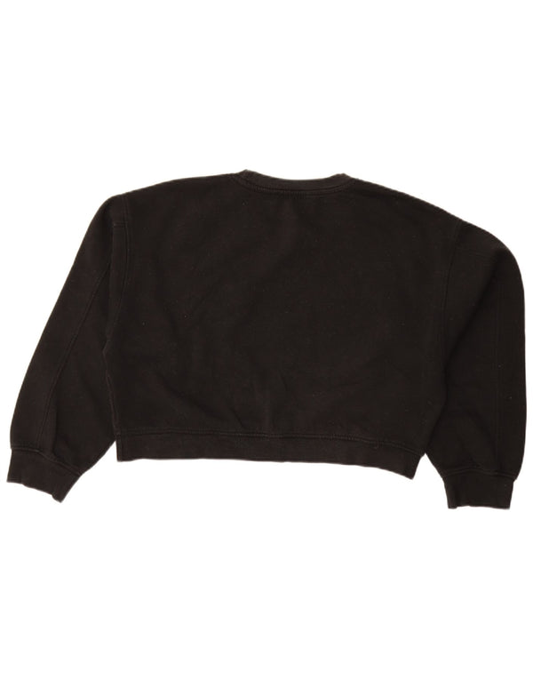 Zara Mujer Crop Sudadera De Gran Tamaño Jersey UK 44 Grande Negro