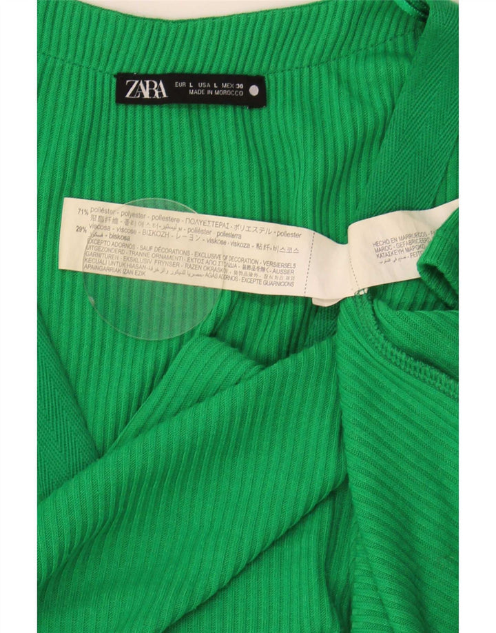 Zara Vestido tubo para mujer UK 46 Poliéster verde grande