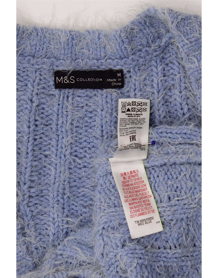 Marks & Spencer Suéter tipo cárdigan para mujer UK 44 Poliéster azul medio