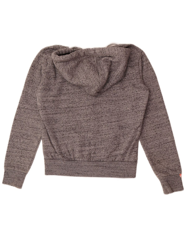 Superdry Sudadera con capucha y cremallera para hombre XS Algodón moteado gris