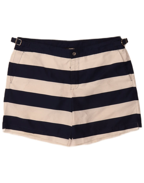 Dolce & Gabbana Pantalones cortos chinos para mujer Large W34 Cachemira a rayas azul marino