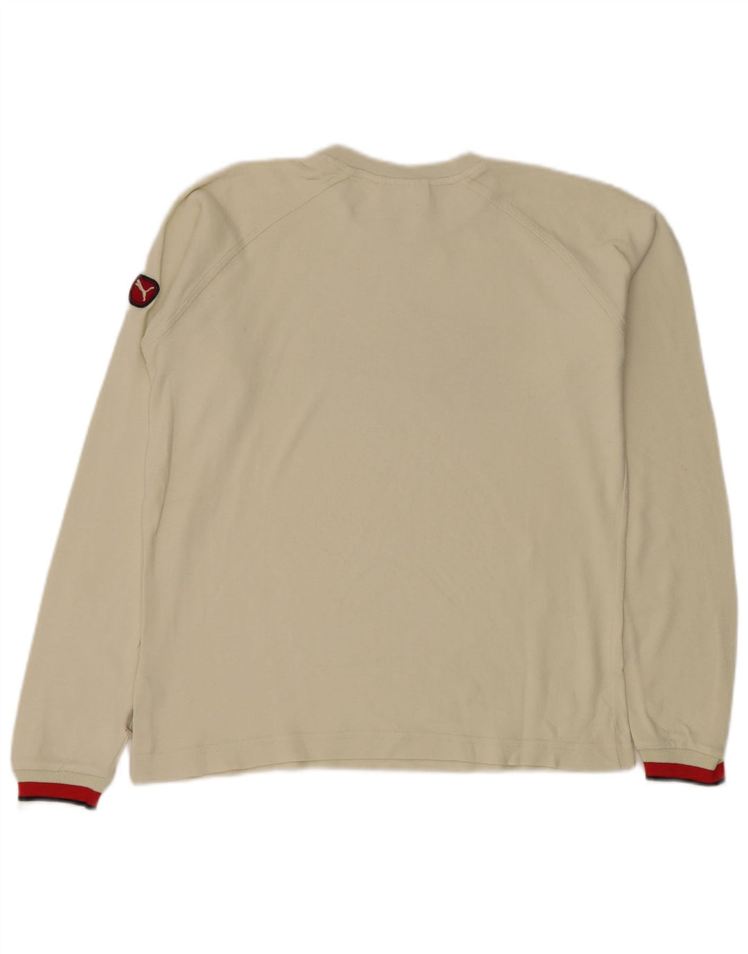 Puma Hombre Gráfico Top Manga Larga Pequeño Algodón Blanco