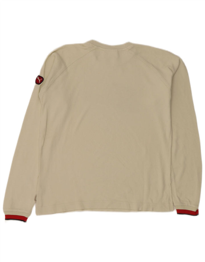 Puma Hombre Gráfico Top Manga Larga Pequeño Algodón Blanco