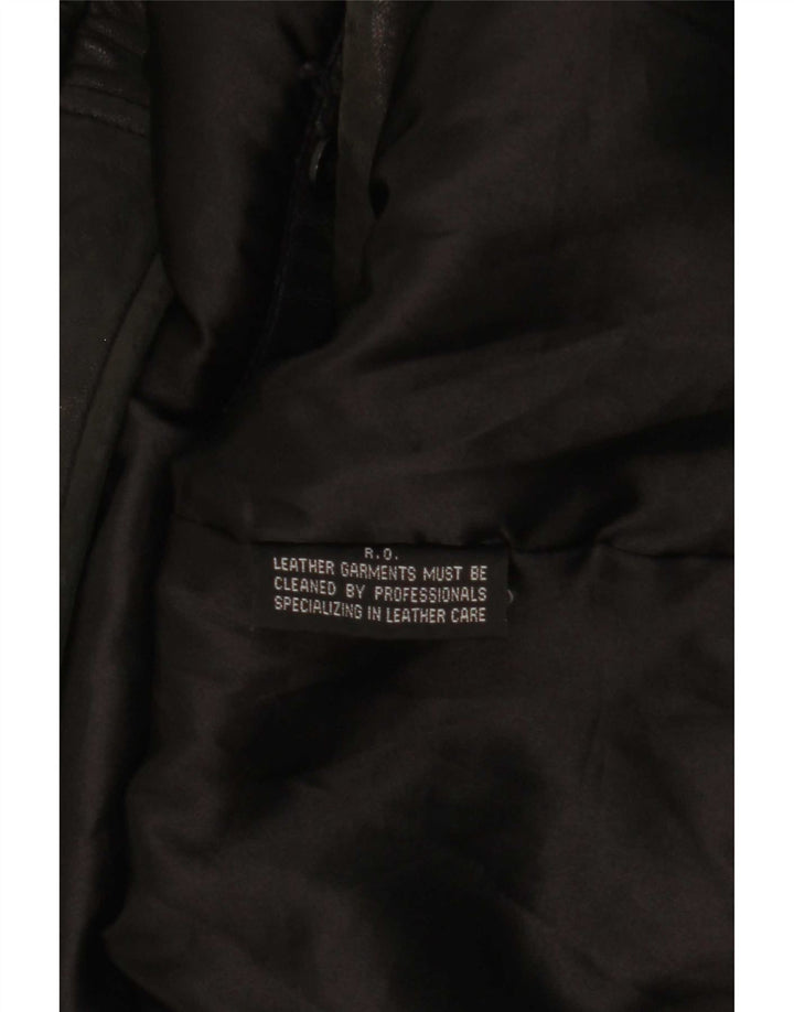 Hathaway Chaqueta de cuero para hombre UK 42 XL Cuero negro
