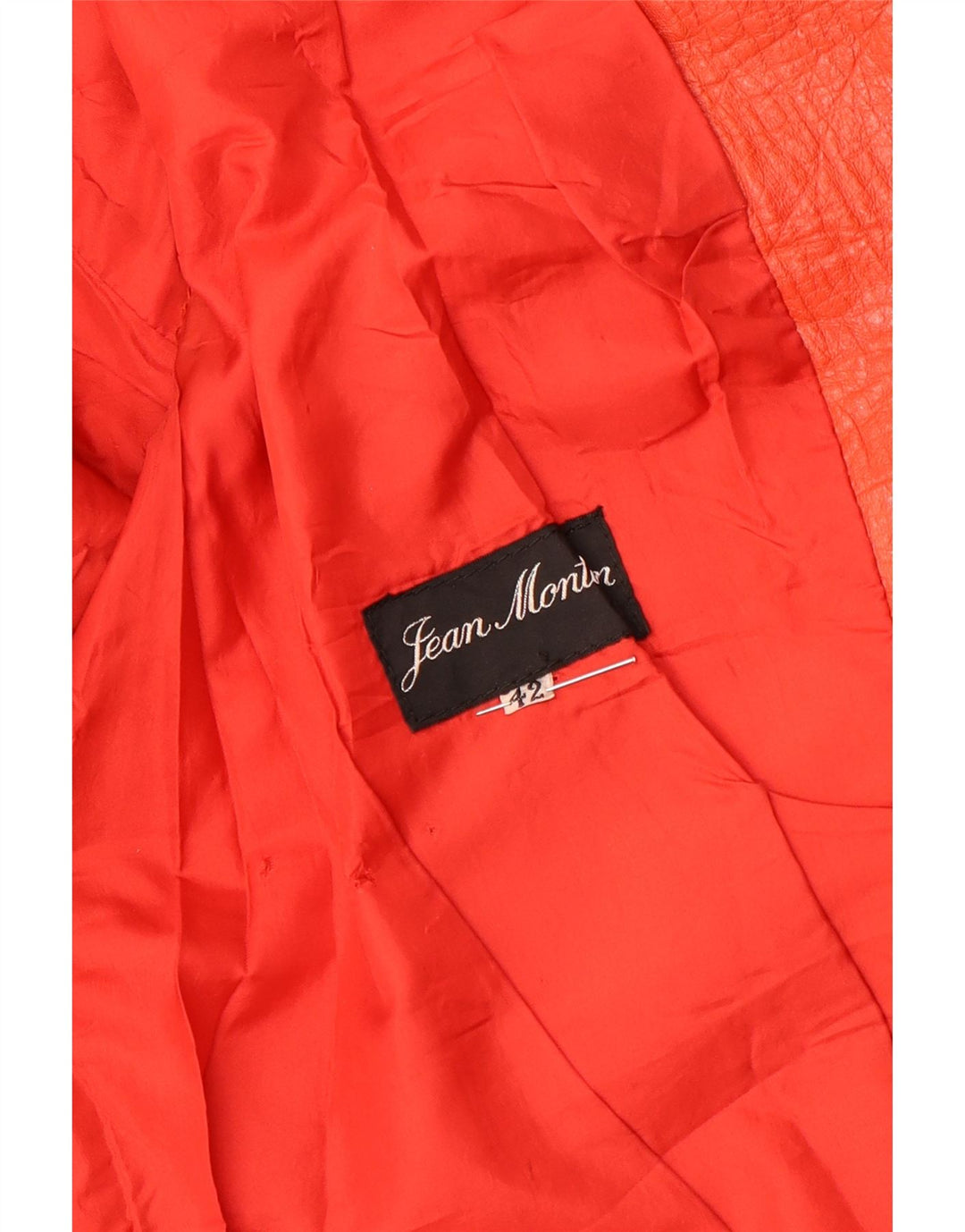 VINTAGE Chaqueta Blazer de Cuero de 2 Botones para Mujer IT 42 Naranja Mediana