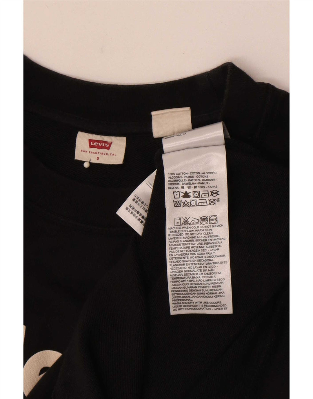 Levi's Hombre Sudadera Gráfica Jersey Pequeño Algodón Negro