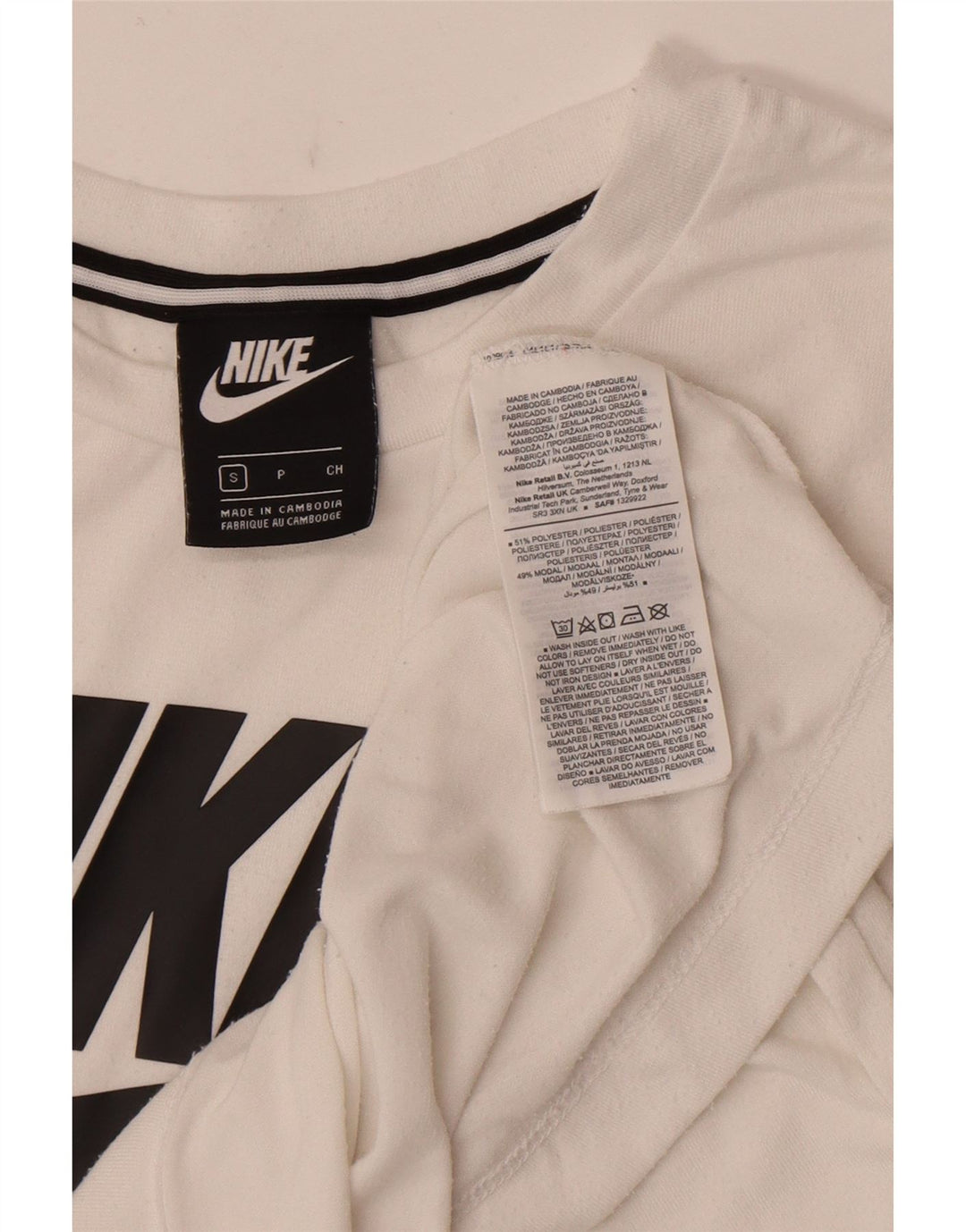 Nike Camiseta gráfica para mujer Top UK 10 Small White Poliéster