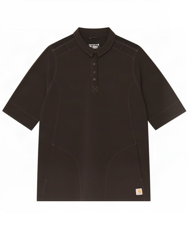 Carhartt Camisa tipo jersey de manga corta con ajuste moderno para hombre XL Poliéster negro