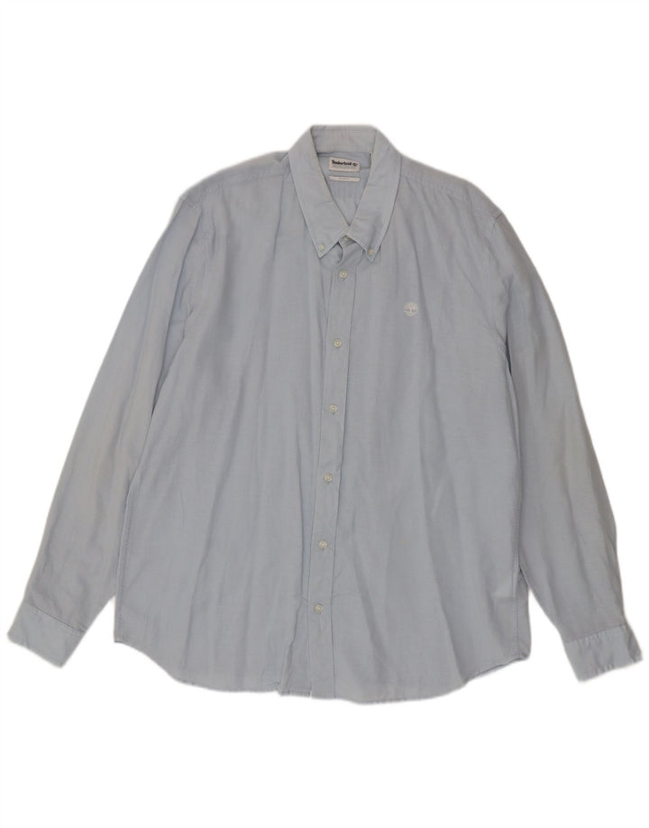 Timberland Camisa Slim Fit Hombre XL Lino Azul