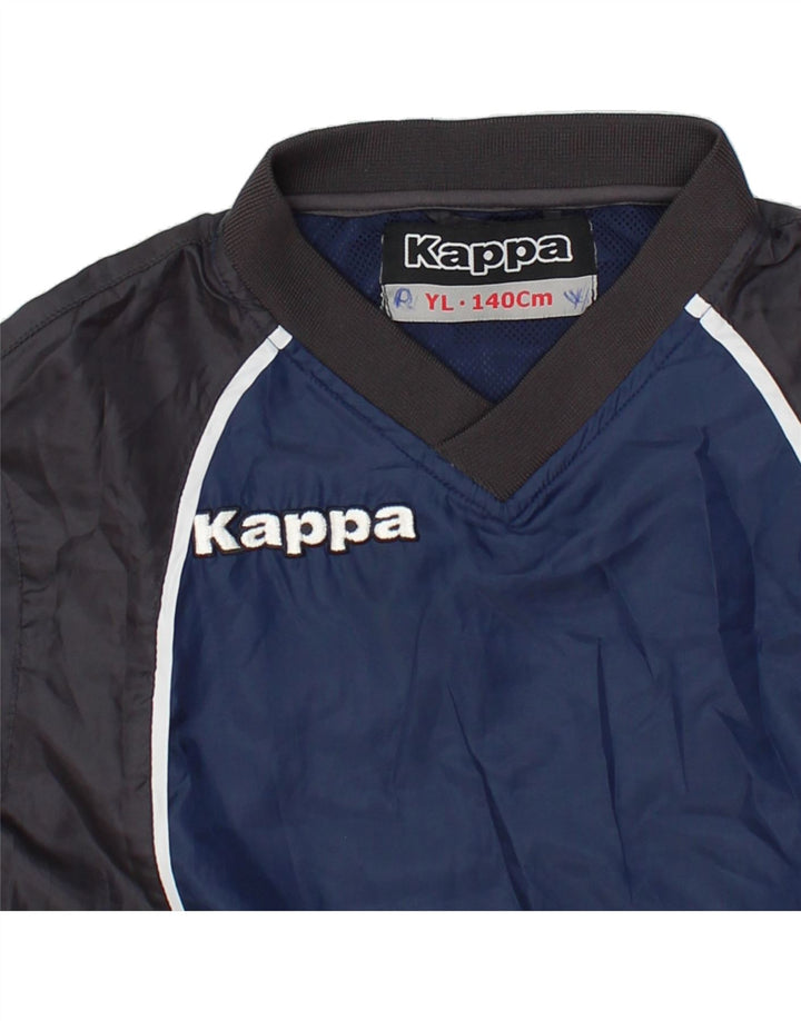 KAPPA Boys Pullover Tracksuit Top 9-10 Years Large Navy Blue Colourblock Vintage Kappa and Second-Hand Kappa from Messina Hembry 