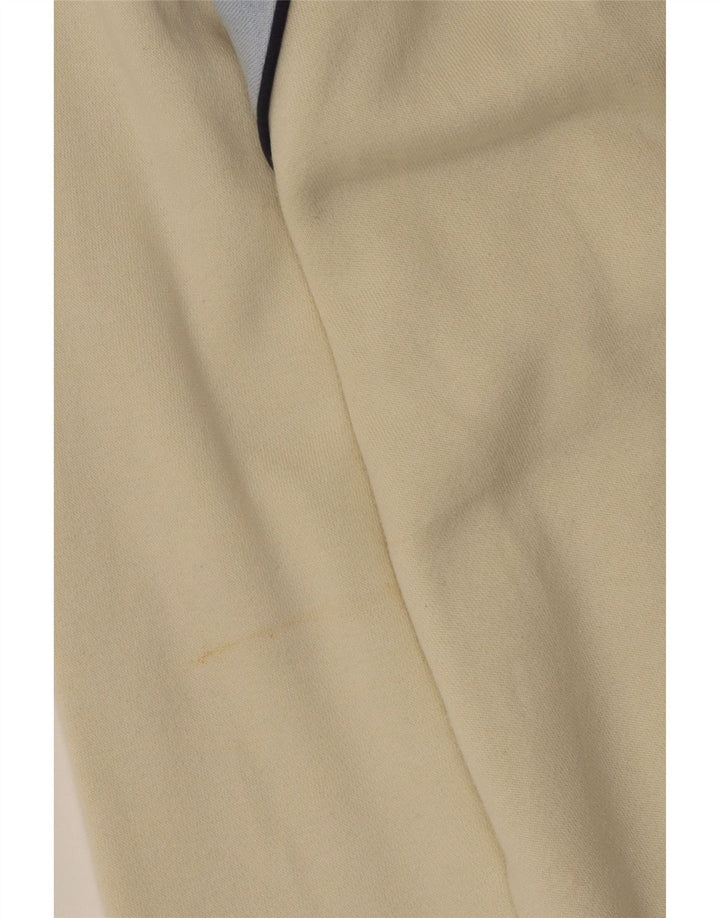 FILA Sudadera con cuello y cremallera para hombre, jersey grande de algodón color block en blanco roto