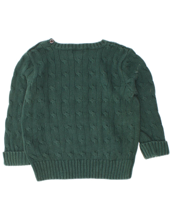Ralph Lauren - Jersey con cuello barco para bebé, 18-24 meses, algodón verde