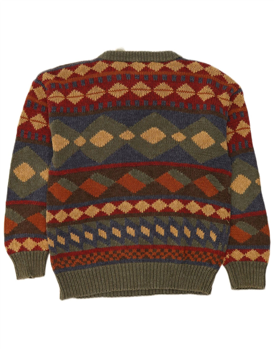 St. John's Bay Suéter tipo jersey con cuello redondo para hombre, tamaño mediano, multicolor, geométrico
