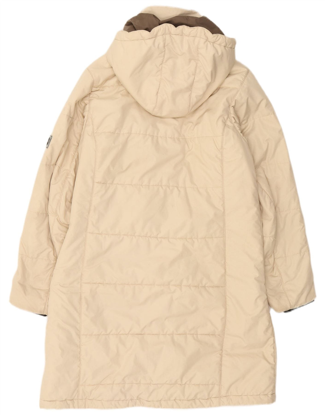 Jack Wolfskin Abrigo acolchado con capucha para mujer UK 12/14 Medium Off White