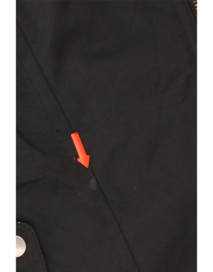 Zara Mujer Chaqueta Militar UK 40 Mediana Nylon Negro